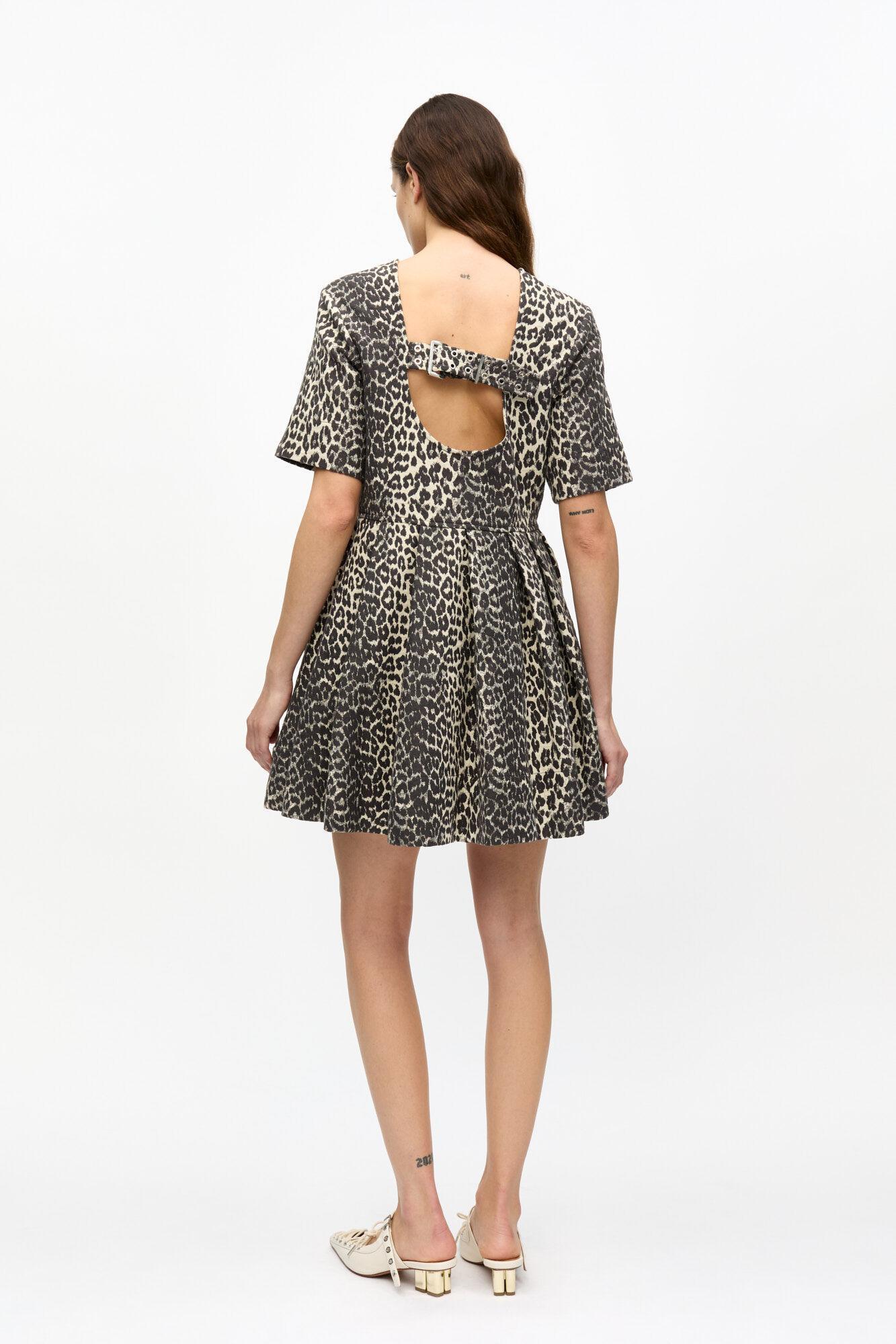 Leopard Cotton Tweed Mini Dress Product Image