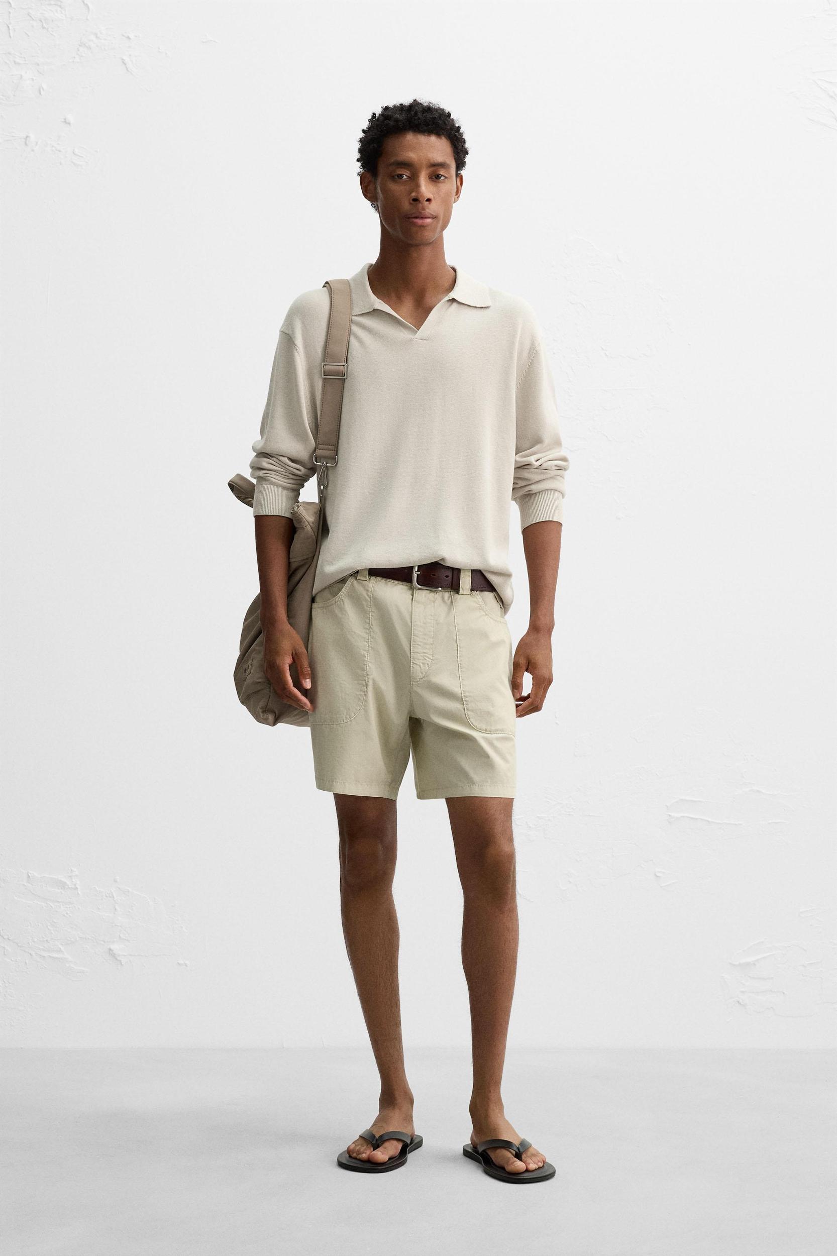 COTTON-HEMP KNIT POLO SHIRT Product Image