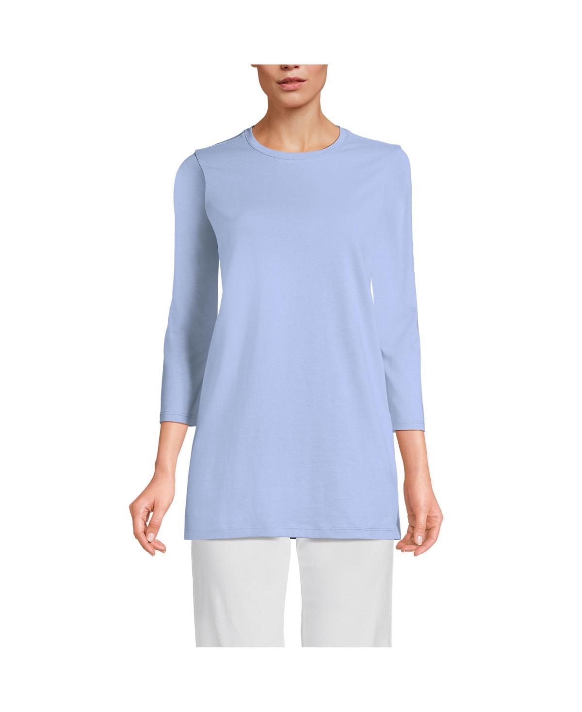 Women's Lands' End Supima Cotton Crewneck Tunic, Size: XL, Fresh Ivory Product Image