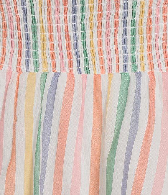 Layered With Love Plus Size Striped Square Neck Sleeveless Tie Straps Tiered Ruffle Dress Product Image