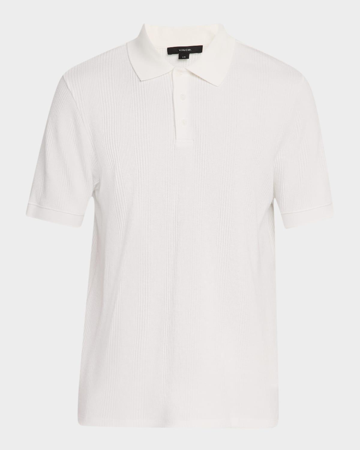 Mens Variegated Textured Stripe Polo Shirt Product Image