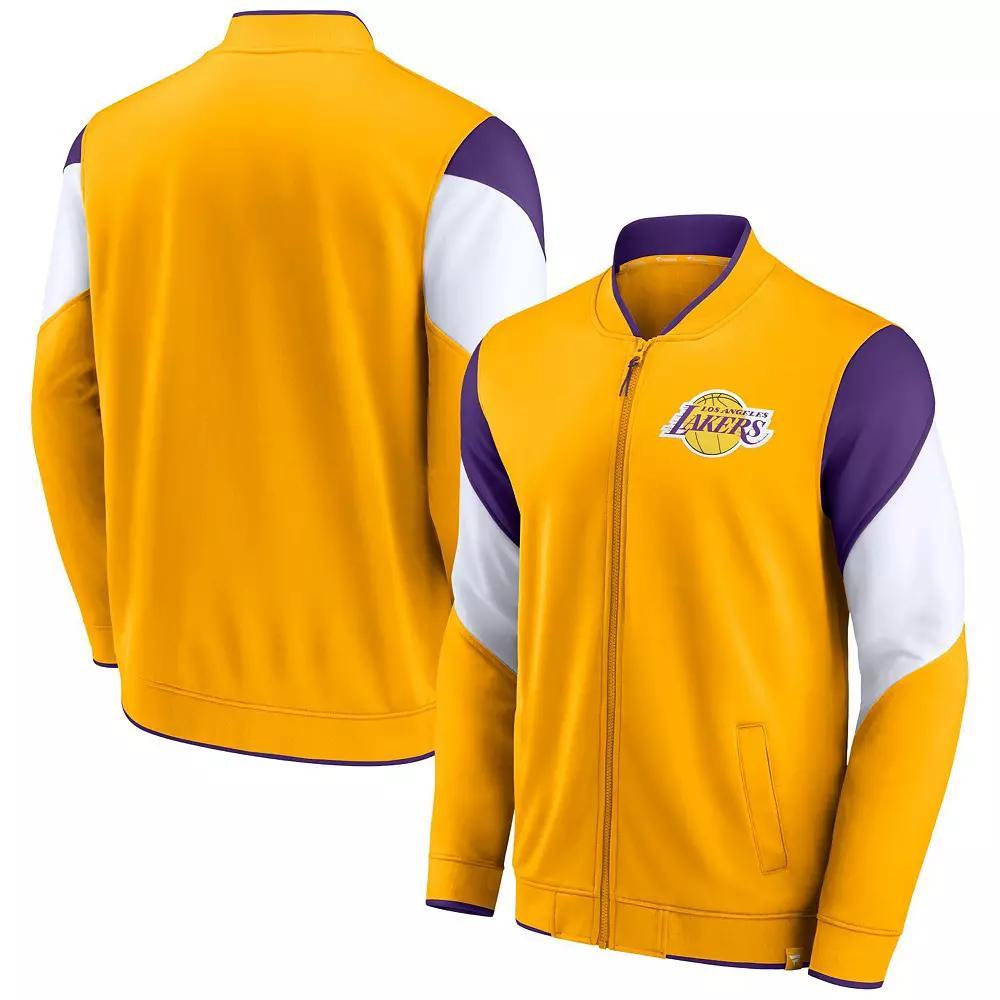 Men's Fanatics Branded Gold/Purple Los Angeles Lakers League Best Performance Full-Zip Top, Size: Small Product Image