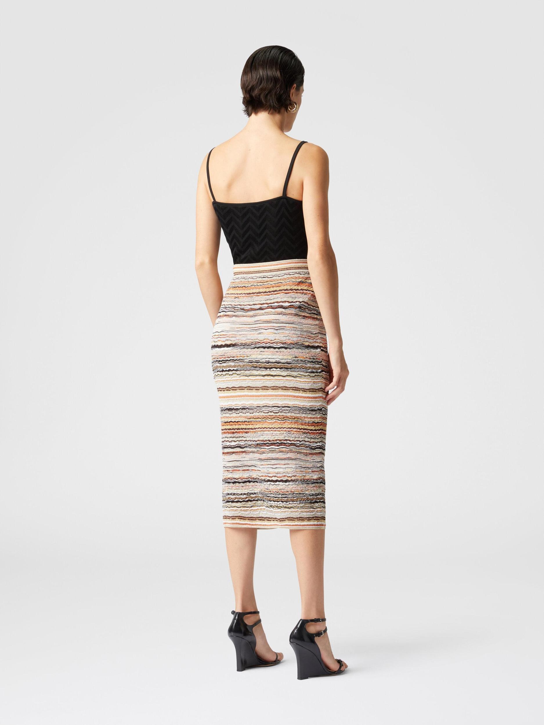 Midi skirt in lamé embossed viscose with wave pattern Product Image