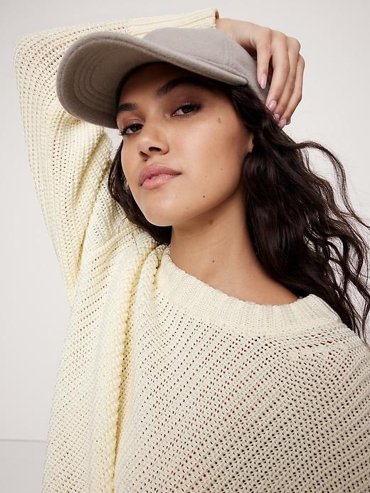 Oversized Crew-Neck Cotton Sweater Product Image