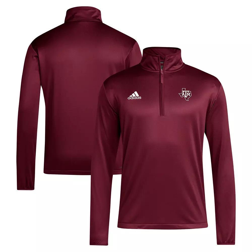 Men's adidas Maroon Texas A&M Aggies 2024 Coaches Sideline Quarter-Zip Top, Size: Small, Red Product Image