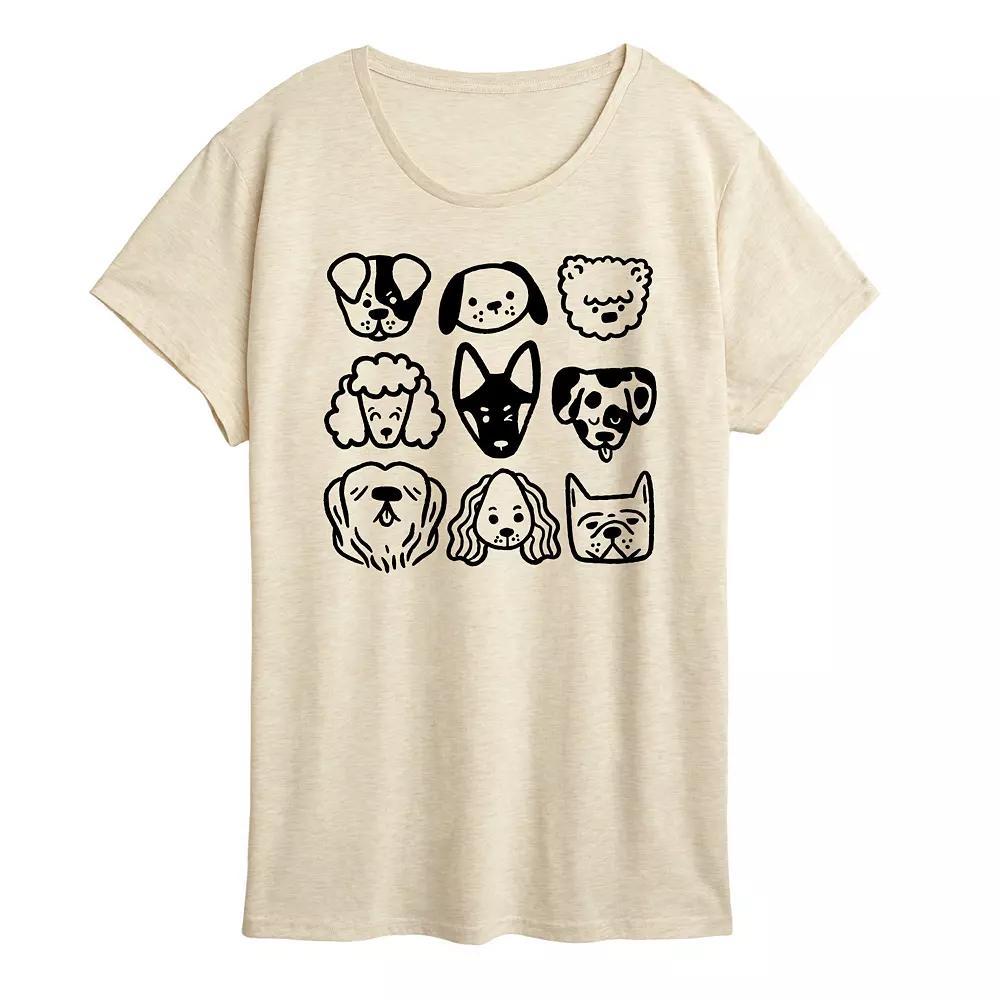 Womens Dog Faces Grid Graphic Tee Product Image