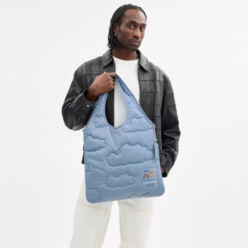 Coachtopia Loop Flat Tote In Recycled Polyester With Cloud Quilting Product Image