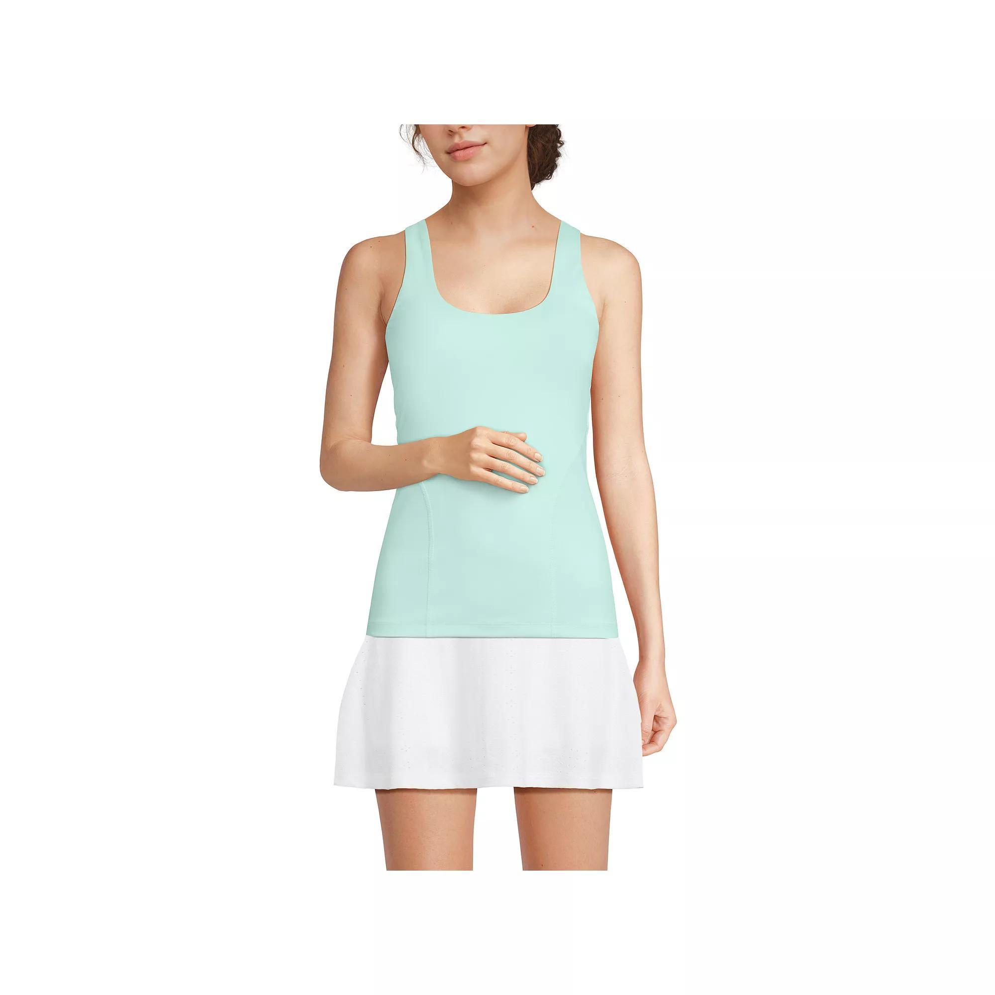 Women's Lands' End High Impact Scoop Neck Active Tank Top, Size: Small, Rich Camel Product Image