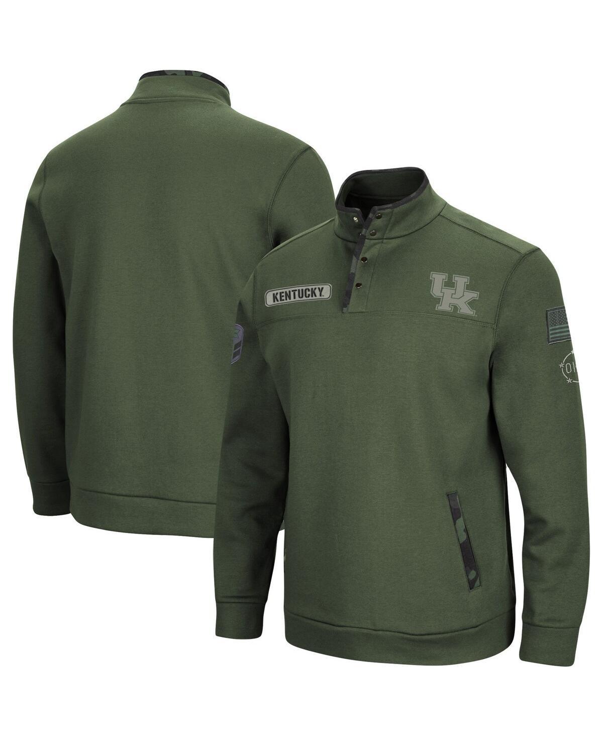 Men's Colosseum Olive Kentucky Wildcats OHT Military Appreciation Digital Camo Quarter-Snap Jacket, Size: Small, Team Product Image