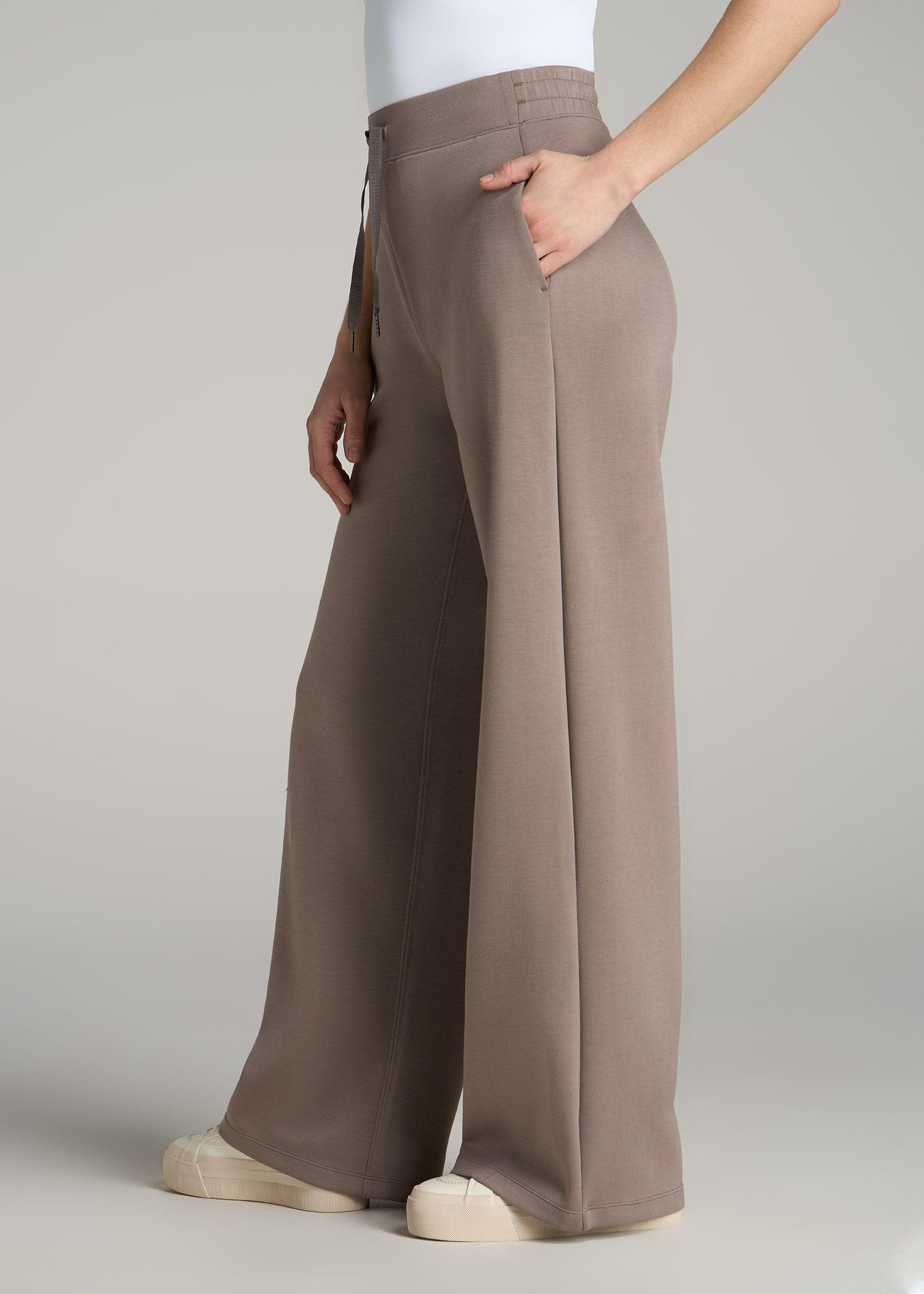 Pull-On Tie Waist Wide Leg Pants for Tall Women in Navy Product Image