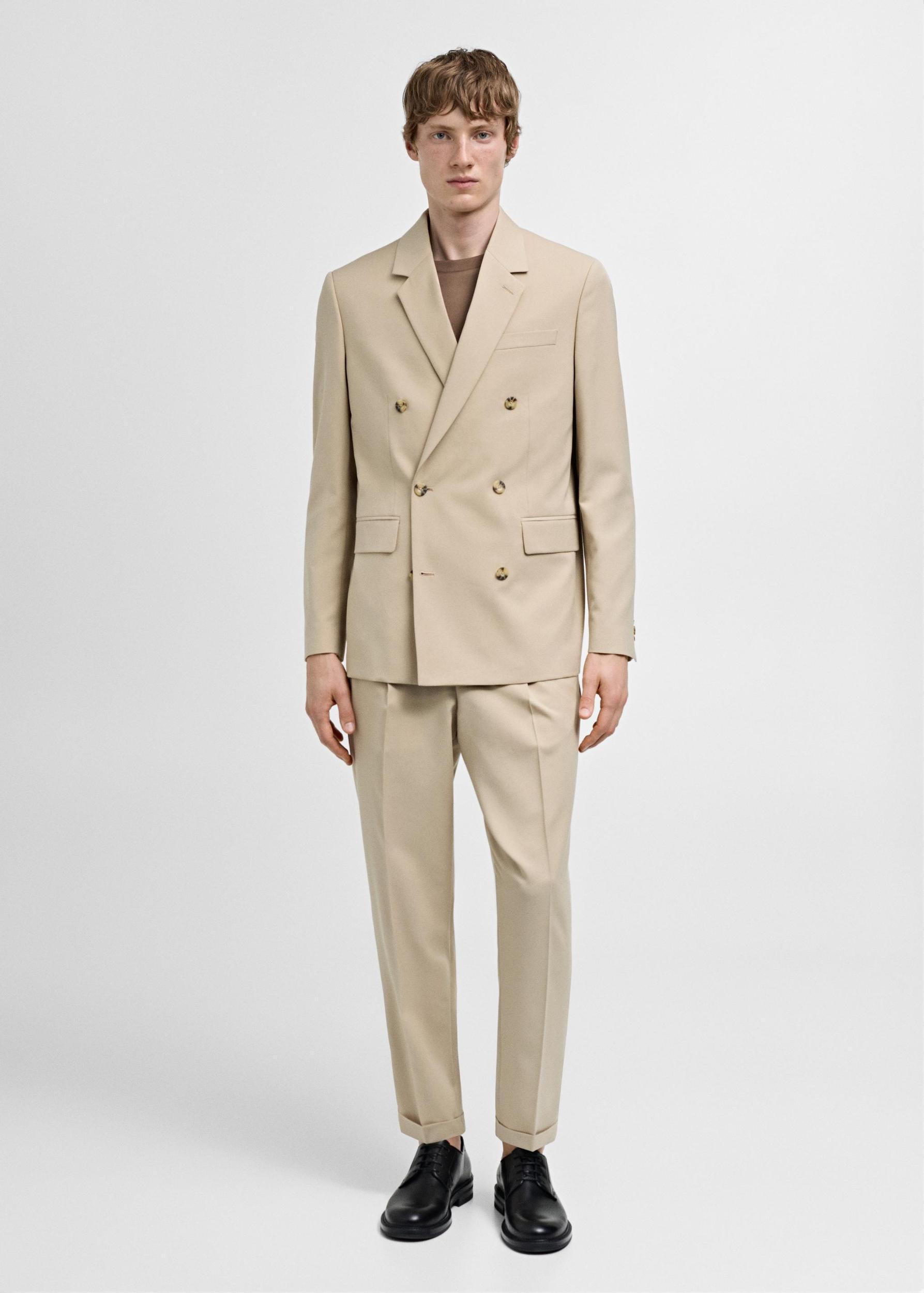 Double-breasted regular-fit suit jacket - Men | MANGO USA Product Image