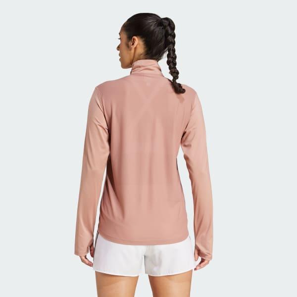 adidas Own the Run Half-Zip Jacket Silver Green M Womens Product Image