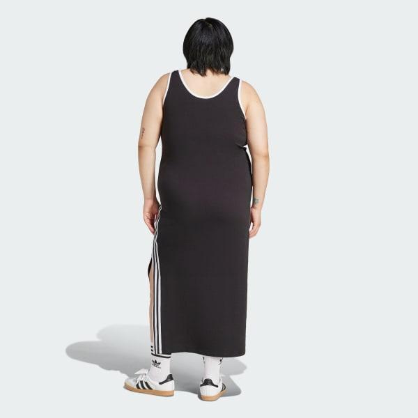 adidas Adicolor 3-Stripes Tank Dress Maxi (Plus Size) Black 1X Womens Product Image