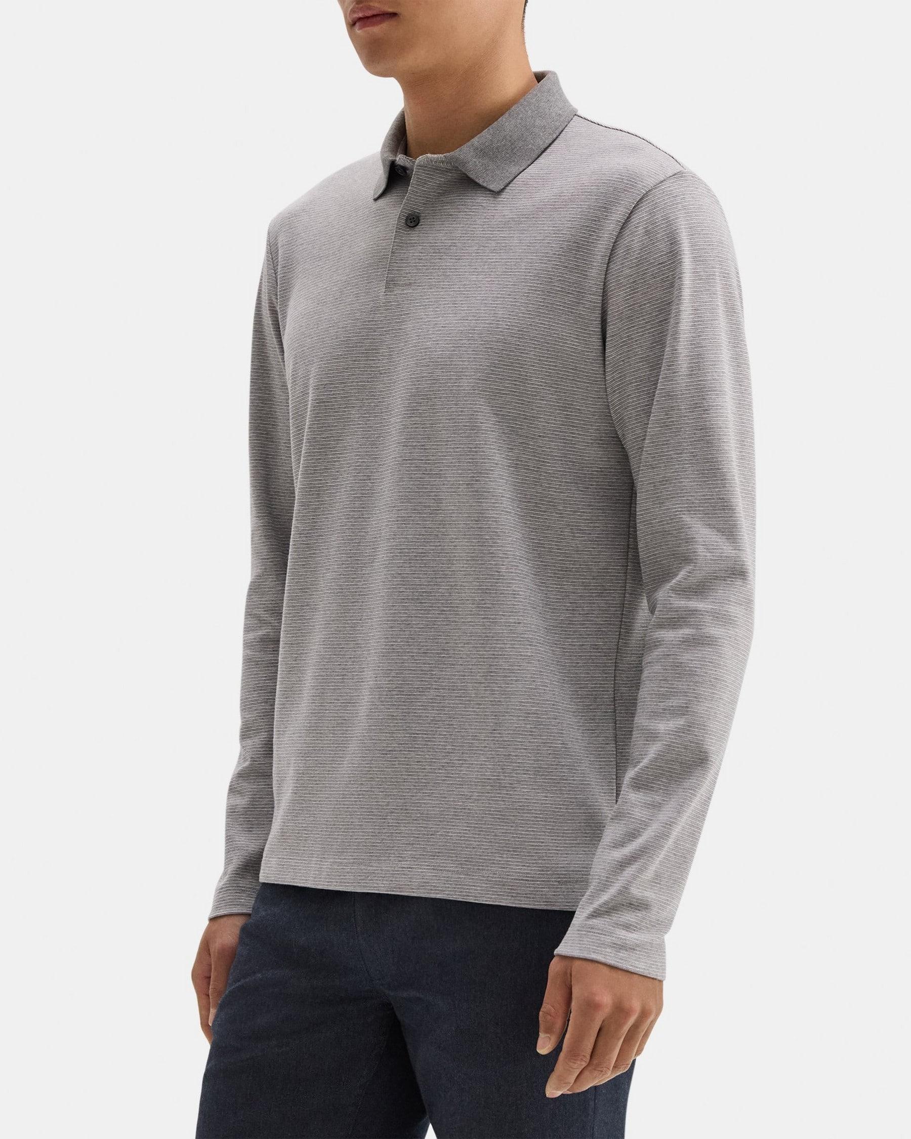 Standard Long-Sleeve Polo in Cotton-Blend Product Image