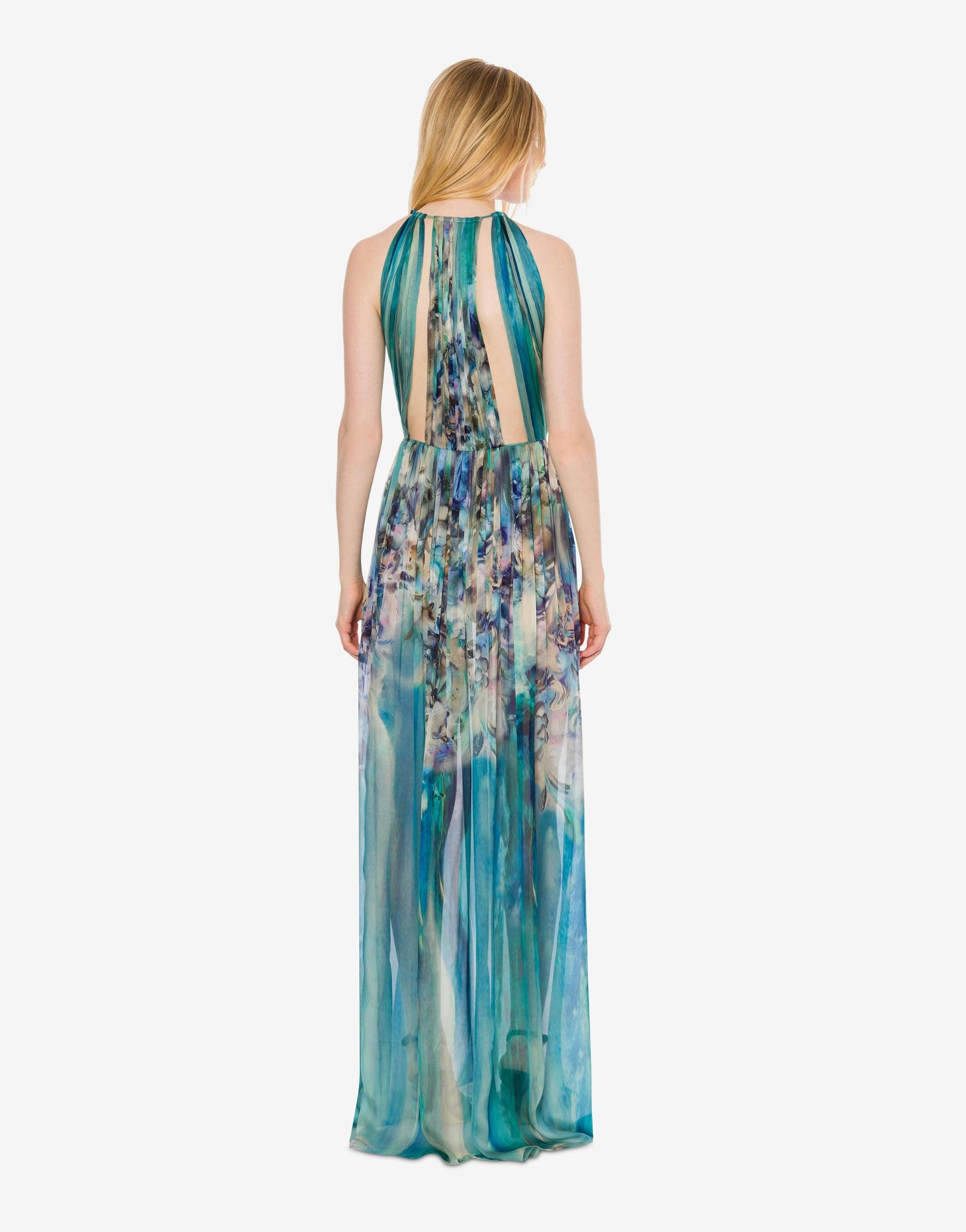 Chiffon dress with water lily print Product Image