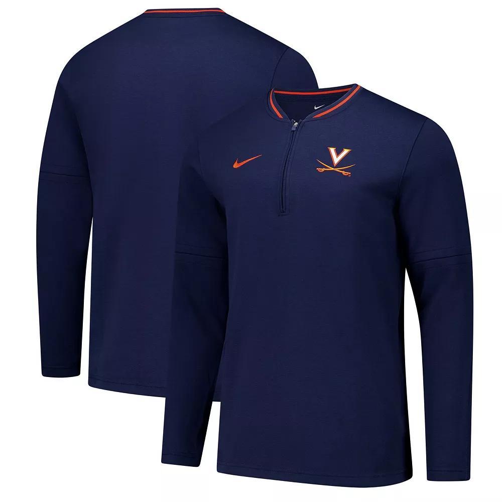 Men's Nike Navy Virginia Cavaliers Coaches Quarter-Zip Jacket, Size: Small, Blue Product Image