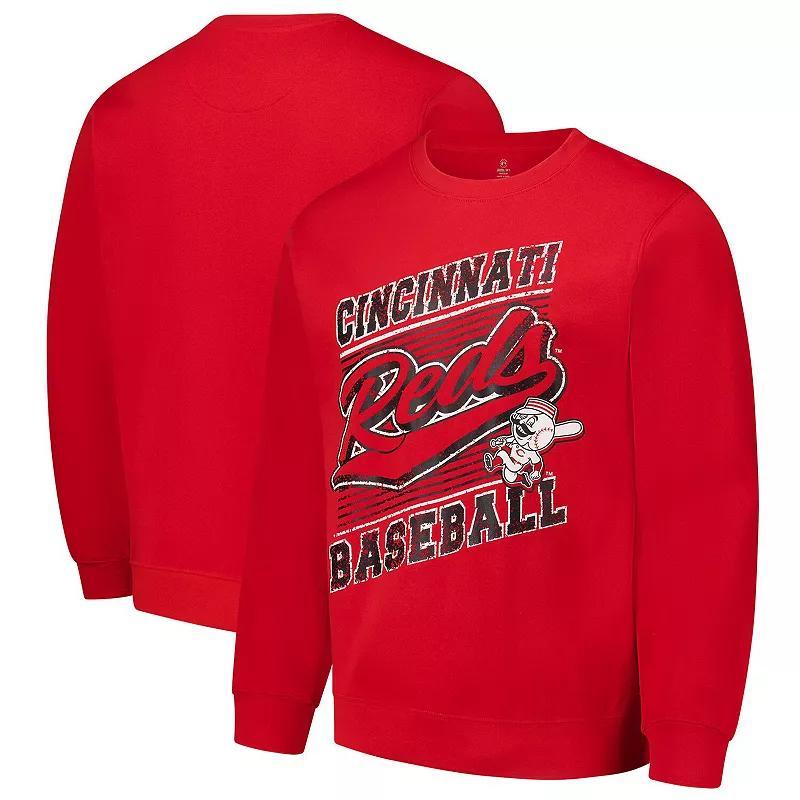 Men's Stitches Red Cincinnati Reds Pullover Sweatshirt, Size: Small, Red Red Product Image