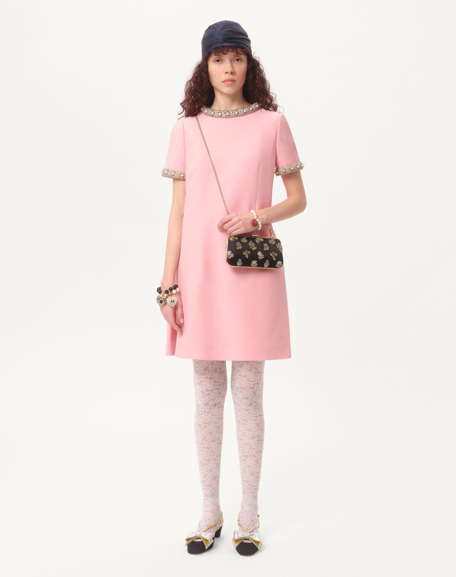 Embroidered Crepe Couture Short Dress Product Image