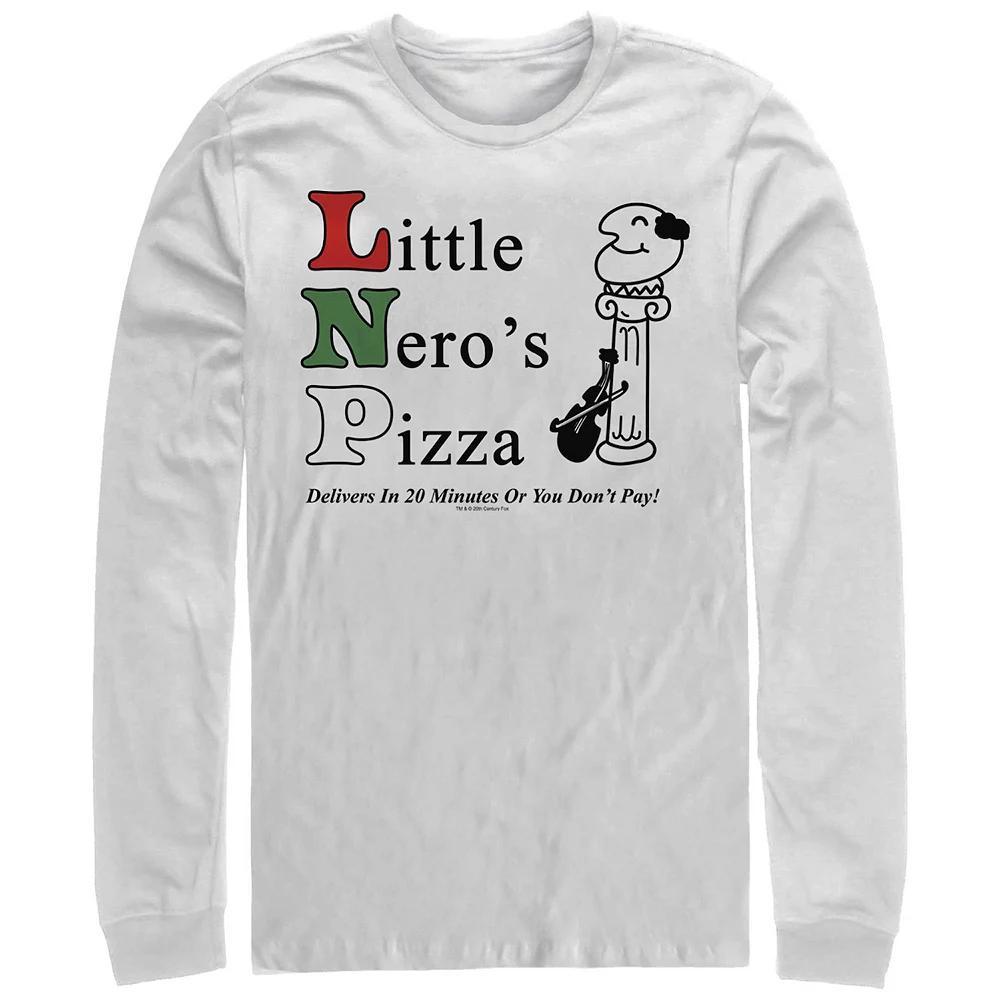 Big & Tall Home Alone Little Nero's Pizza Long Sleeve Graphic Tee, Men's, Size: XXL, White Product Image