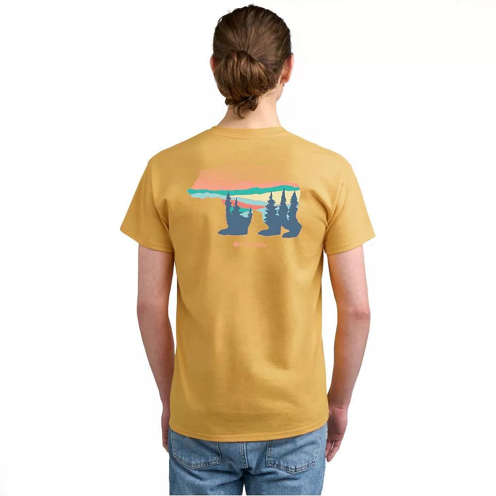 Men's Columbia Americana Adventure Print Short Sleeve Graphic Tee, Size: XL, New Yellow Product Image