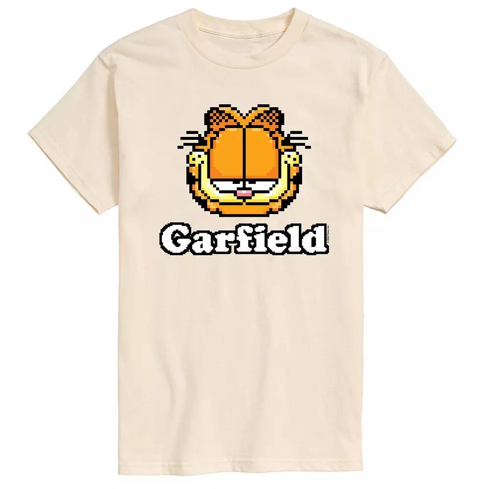 Mens Garfield Video Game Garfield Logo Graphic Tee Grey Gray Product Image