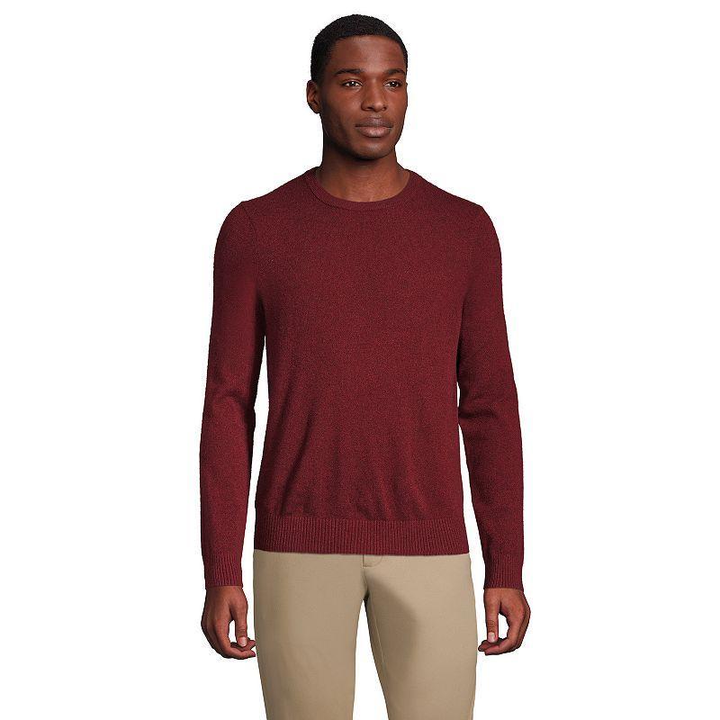 Men's Lands' End Fine-Gauge Cashmere Crewneck Sweater, Size: Small, Grey Heather Product Image