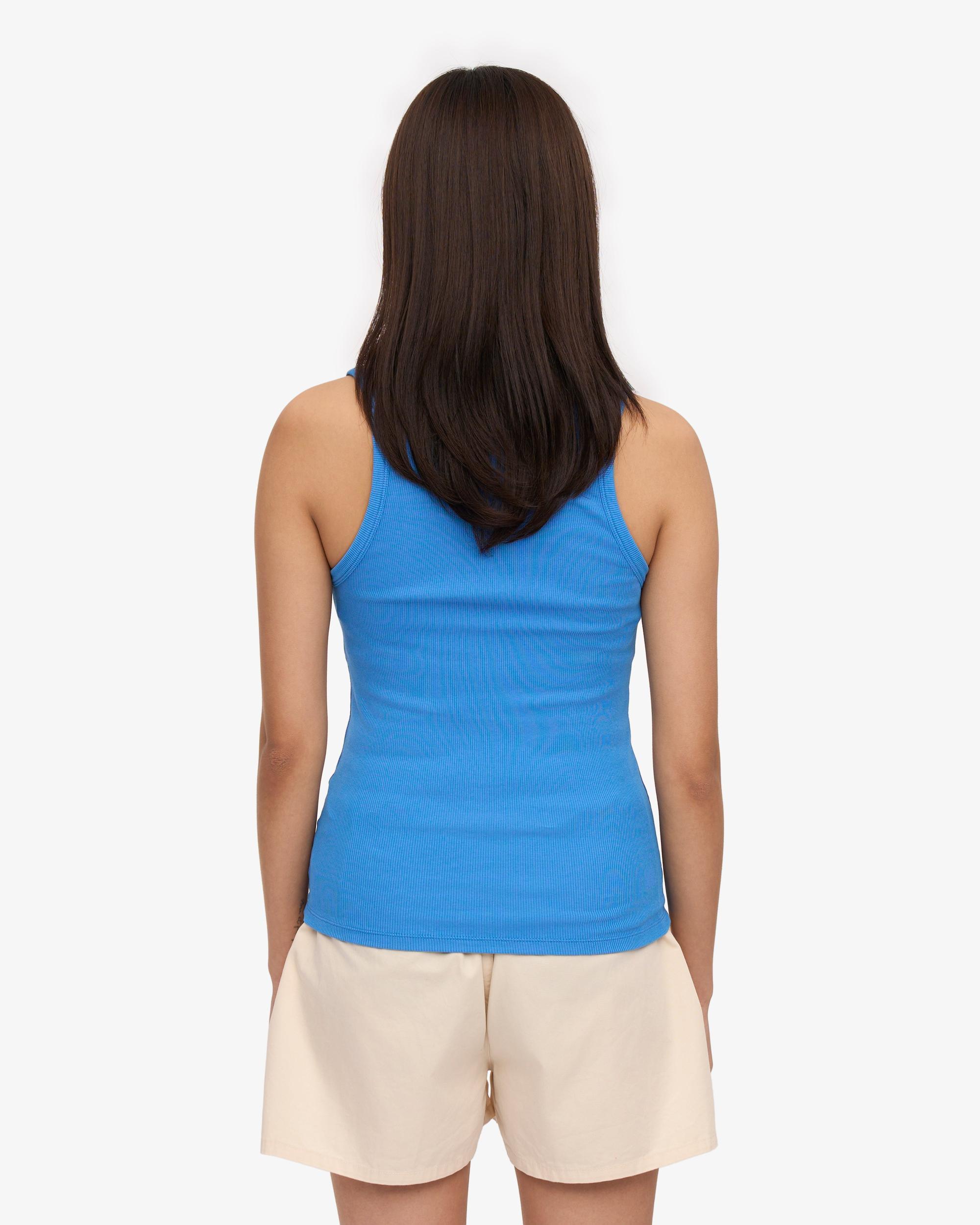 Women Organic Rib Tank Top - Pacific Blue Product Image
