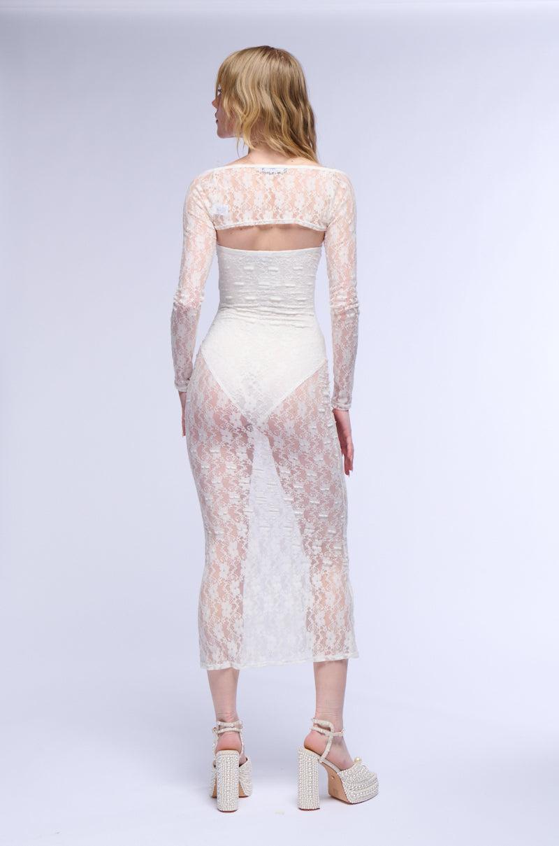 SIANNE STRAPLESS FLORAL LACE MAXI DRESS Product Image