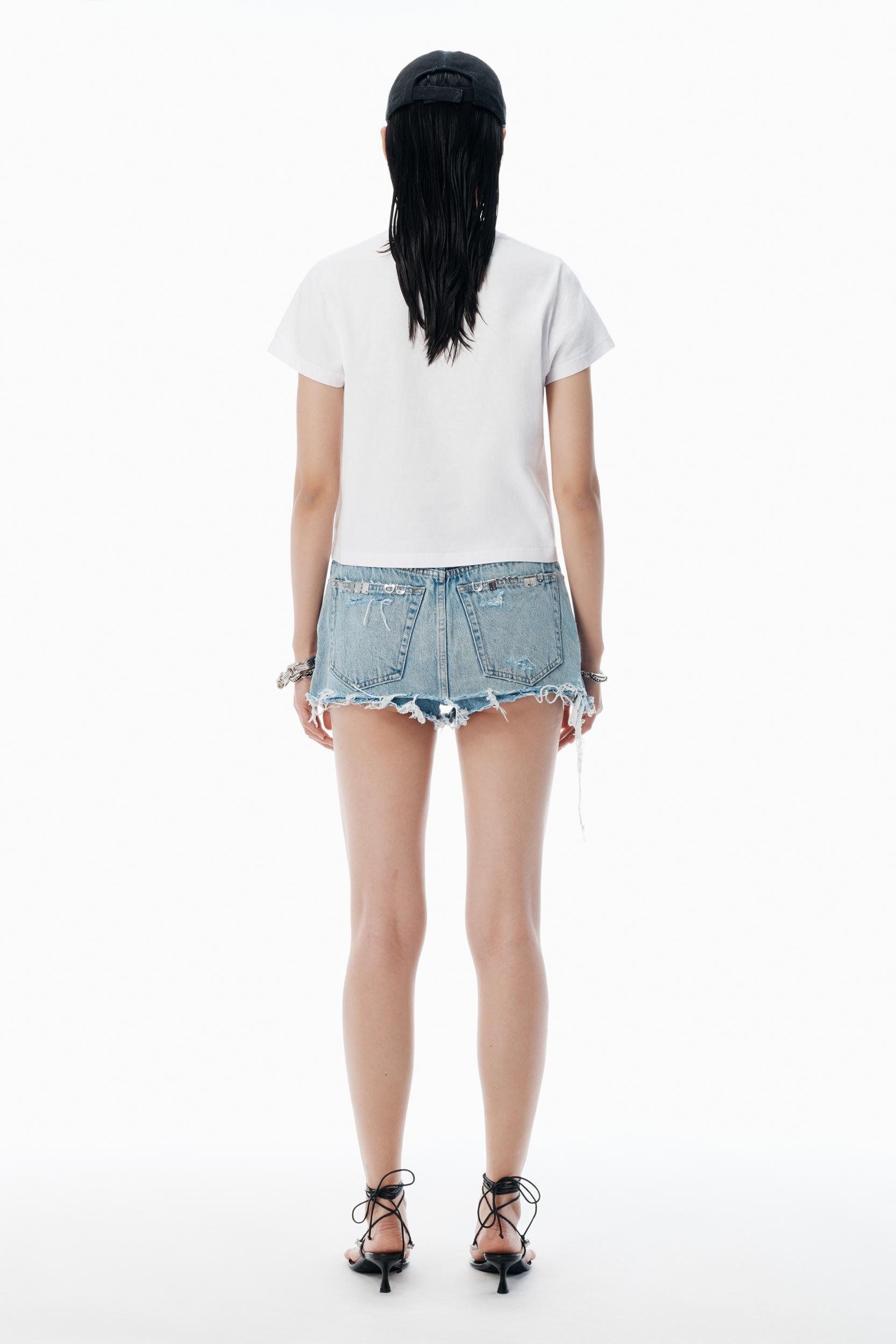 White Crystal Hotfix & Cotton Logo Tee Product Image