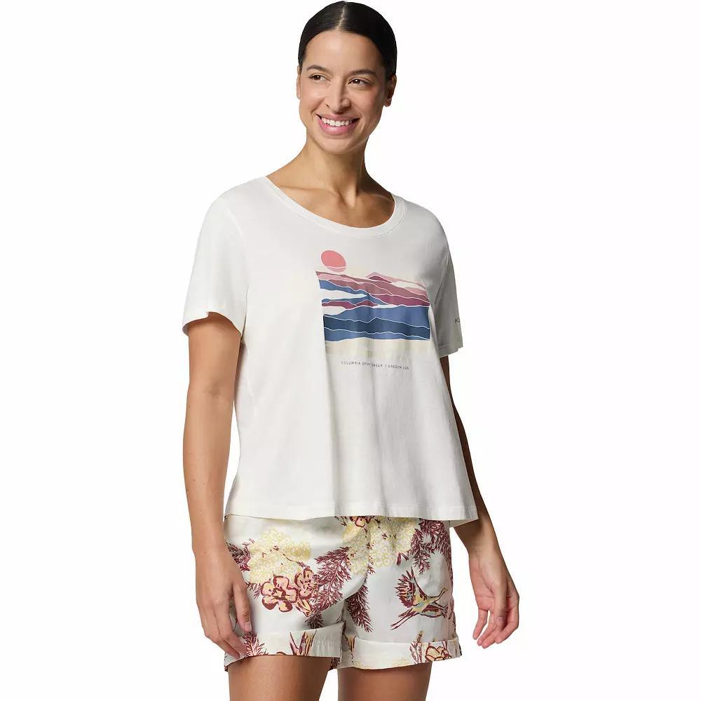 Women's Columbia Omni-WICK™ Ruby Springs Scoopneck Short Sleeve Graphic Tee, Size: Medium, Collegiate Blue Product Image