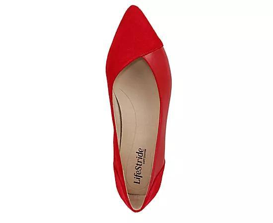 LifeStride Promise Women's Pointed Toe Flats, Size: 8.5 Wide, Red Red Product Image