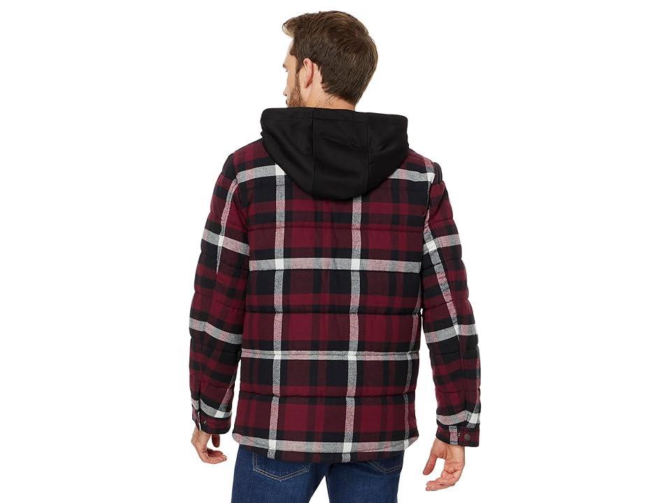 Levi's(r) Cotton Plaid Quilted Puffer (Magenta Combo) Men's Jacket Product Image