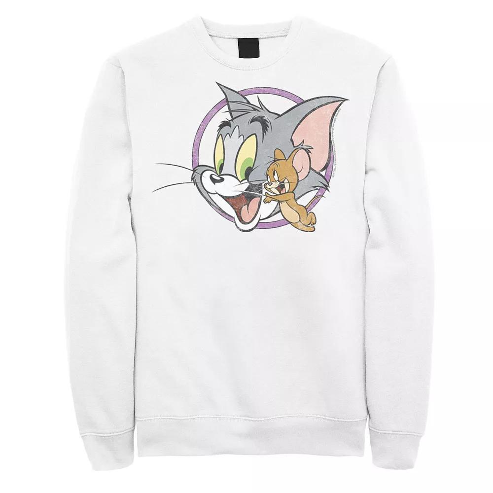 Men's Tom & Jerry Group Sweatshirt, Size: Medium, White Product Image