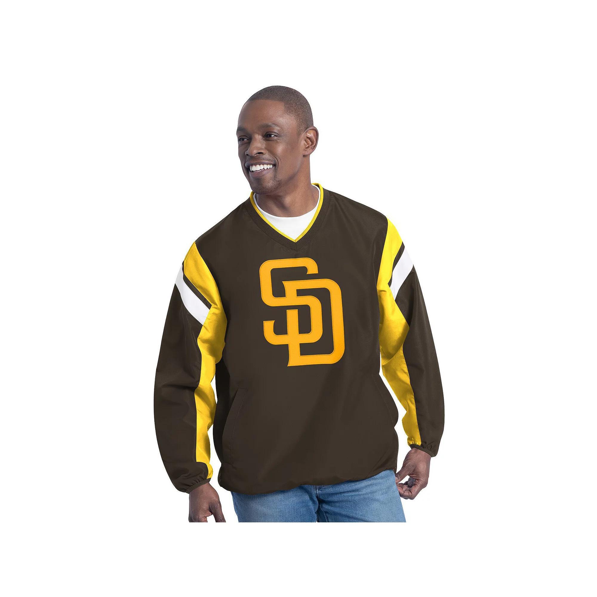 Men's G-III Sports by Carl Banks Brown San Diego Padres Double Coverage V-Neck Pullover, Size: XL Product Image