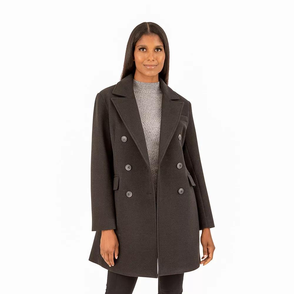 Women's Fleet Street Faux Wool Melange Coat, Size: Small, Light Gray Product Image