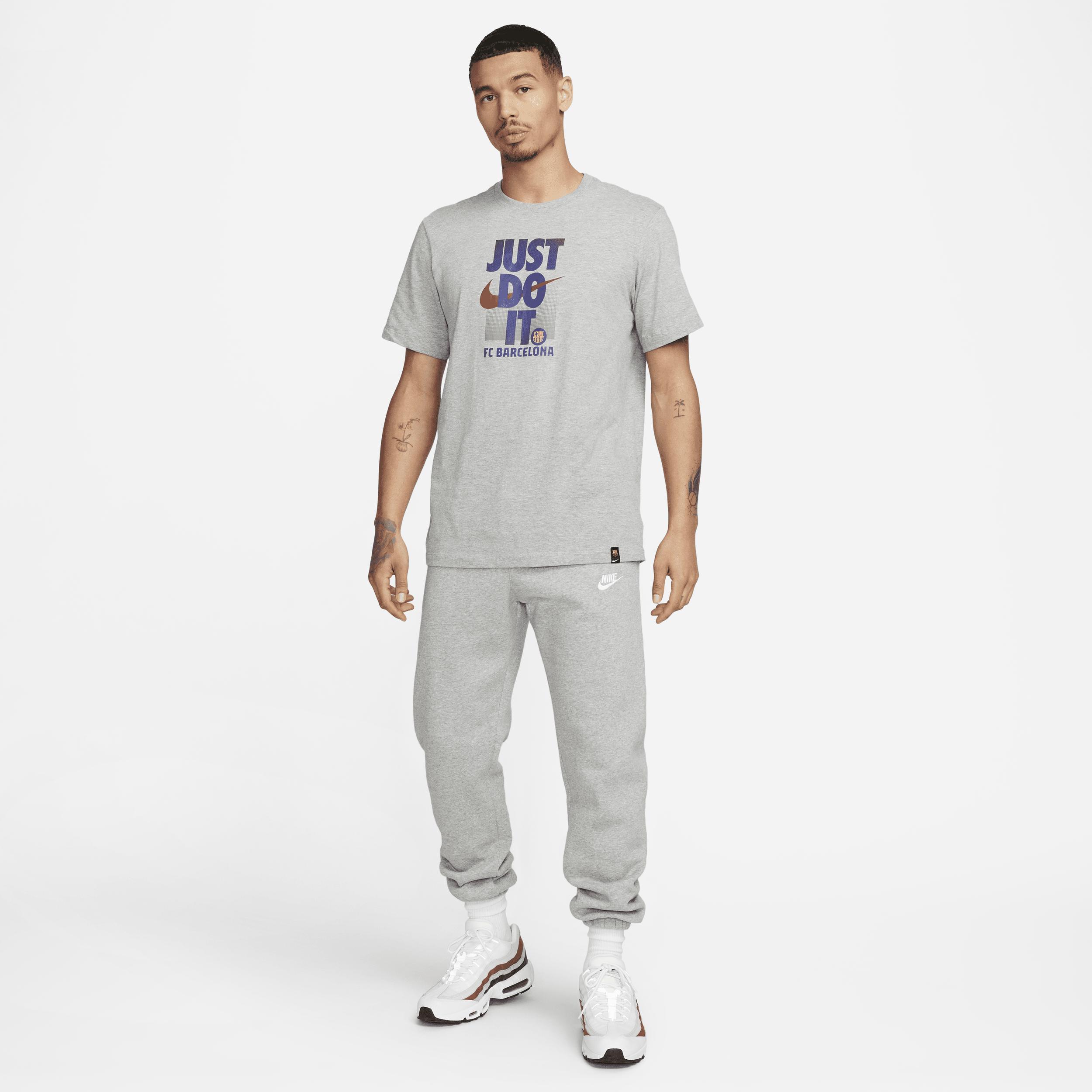 Men's Nike Gray Barcelona Just Do It T-Shirt, Size: Small, Bar Grey Product Image