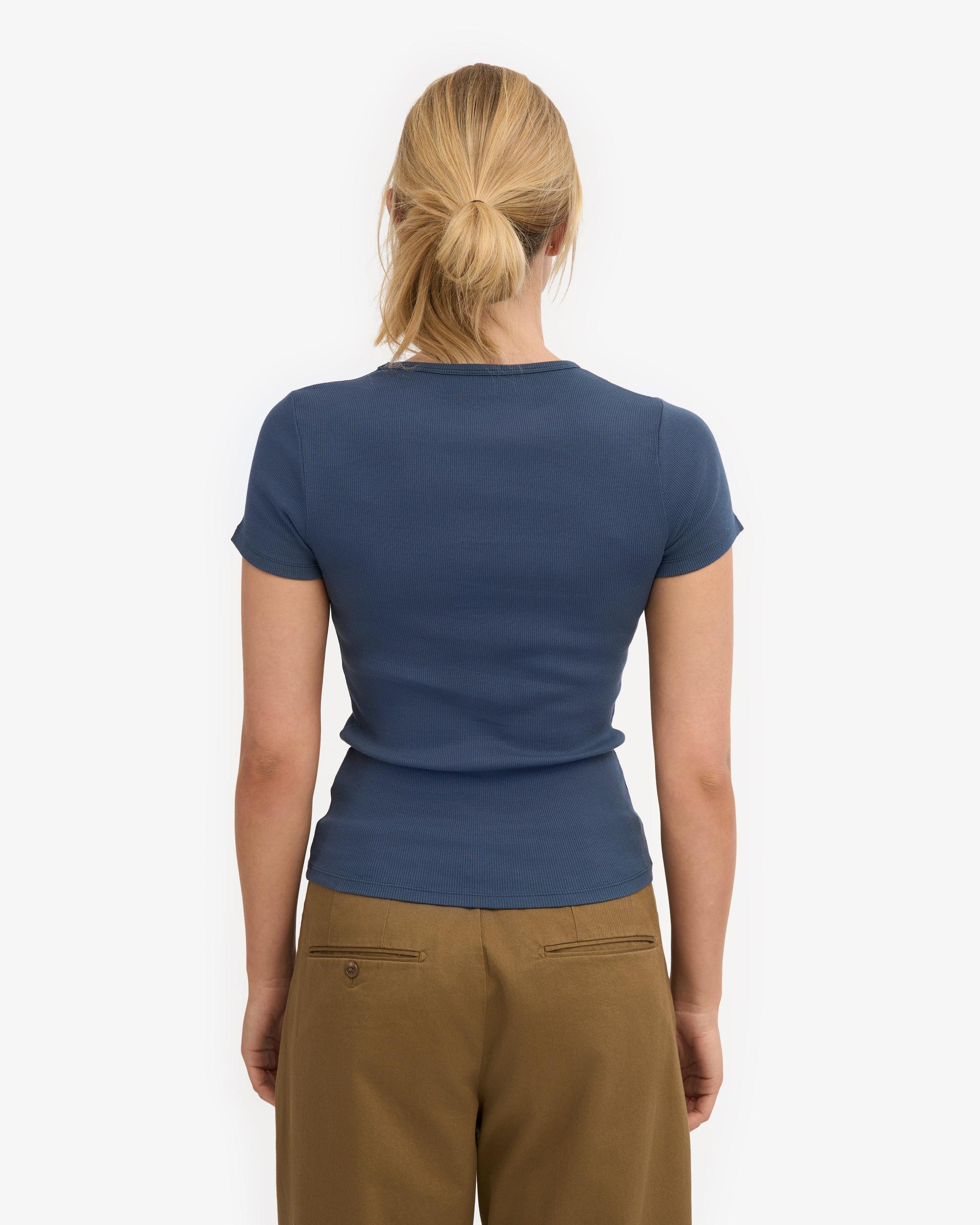 Organic Rib T-Shirt - Petrol Blue Product Image
