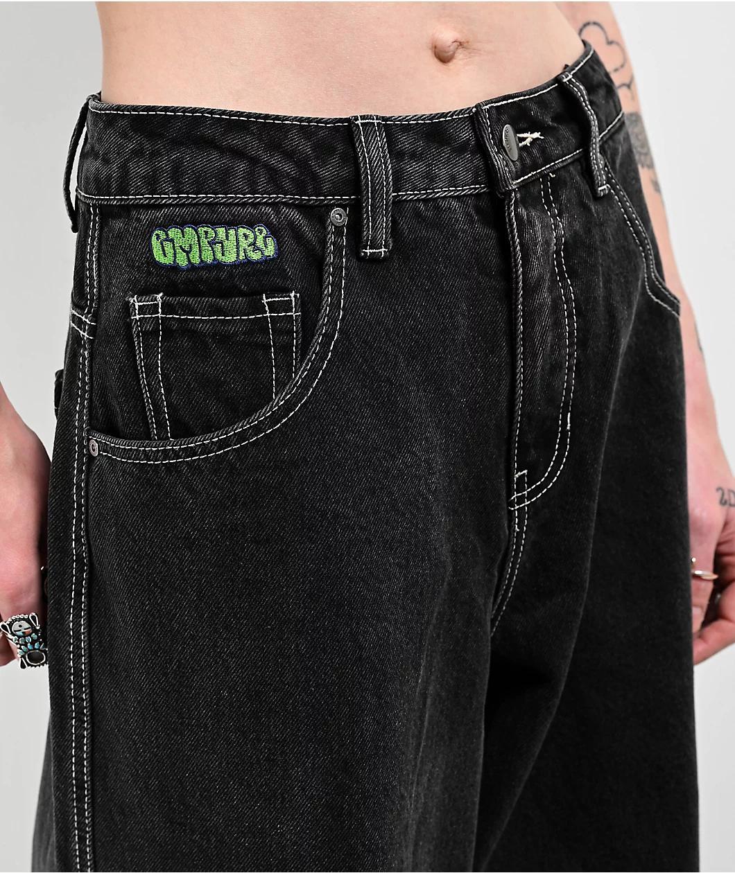 Empyre Marble Extent Wide Leg Black Denim Jeans Product Image