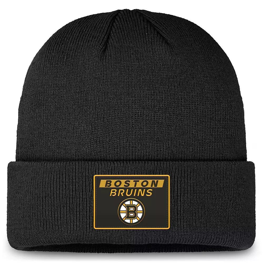 Men's Fanatics Black Boston Bruins Authentic Pro Cuffed Knit Hat Product Image