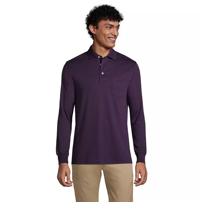 Men's Lands' End Classic-Fit Super Soft Supima Pocket Polo, Size: XL, White Product Image
