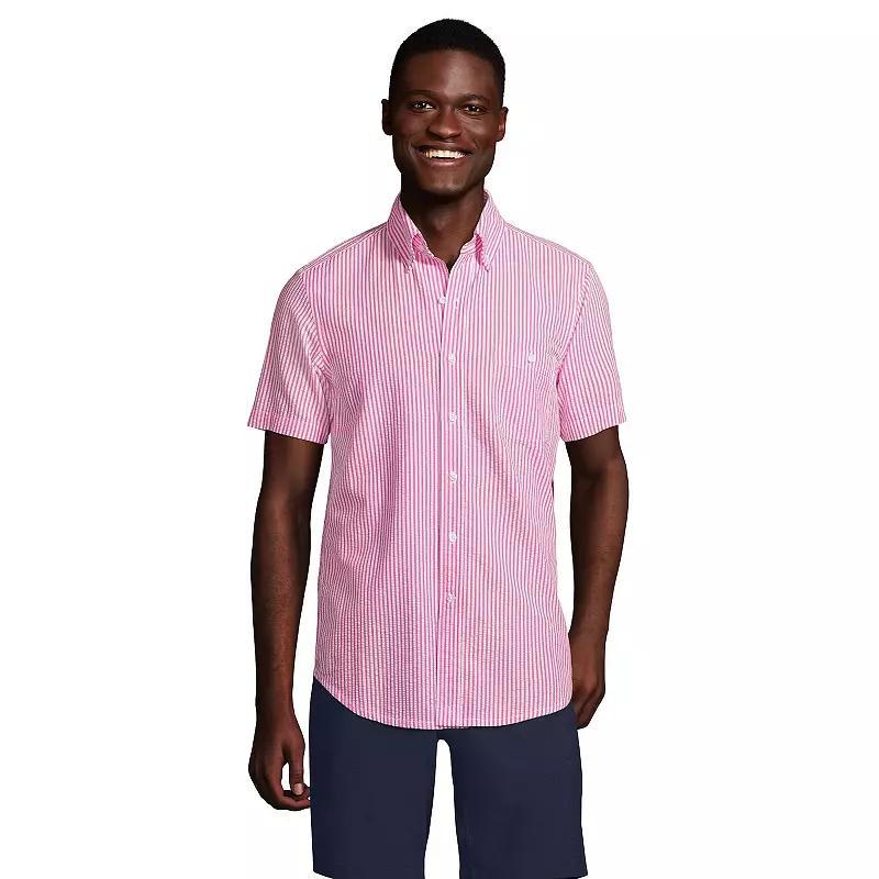 Mens Lands End Button-Down Seersucker Shirt Product Image