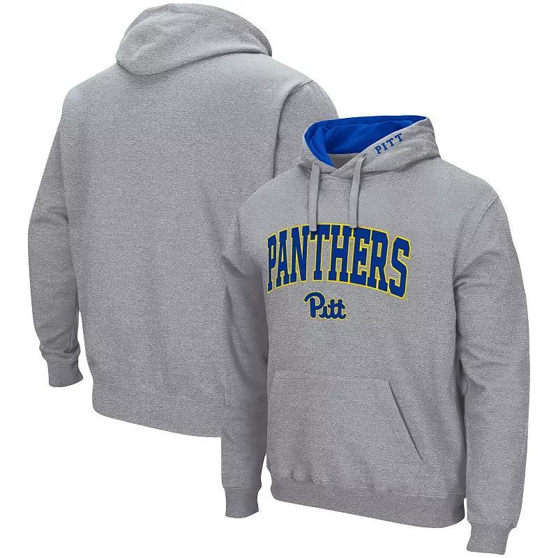 Men's Colosseum Heather Gray Pitt Panthers Arch & Logo 3.0 Pullover Hoodie, Size: 2XL, Grey Product Image