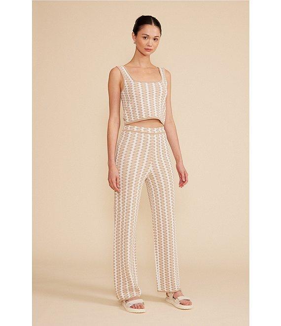 Lucy Paris Coordinating Fiji Geometric Print Square Neck Sleeveless Cropped Knit Tank Product Image