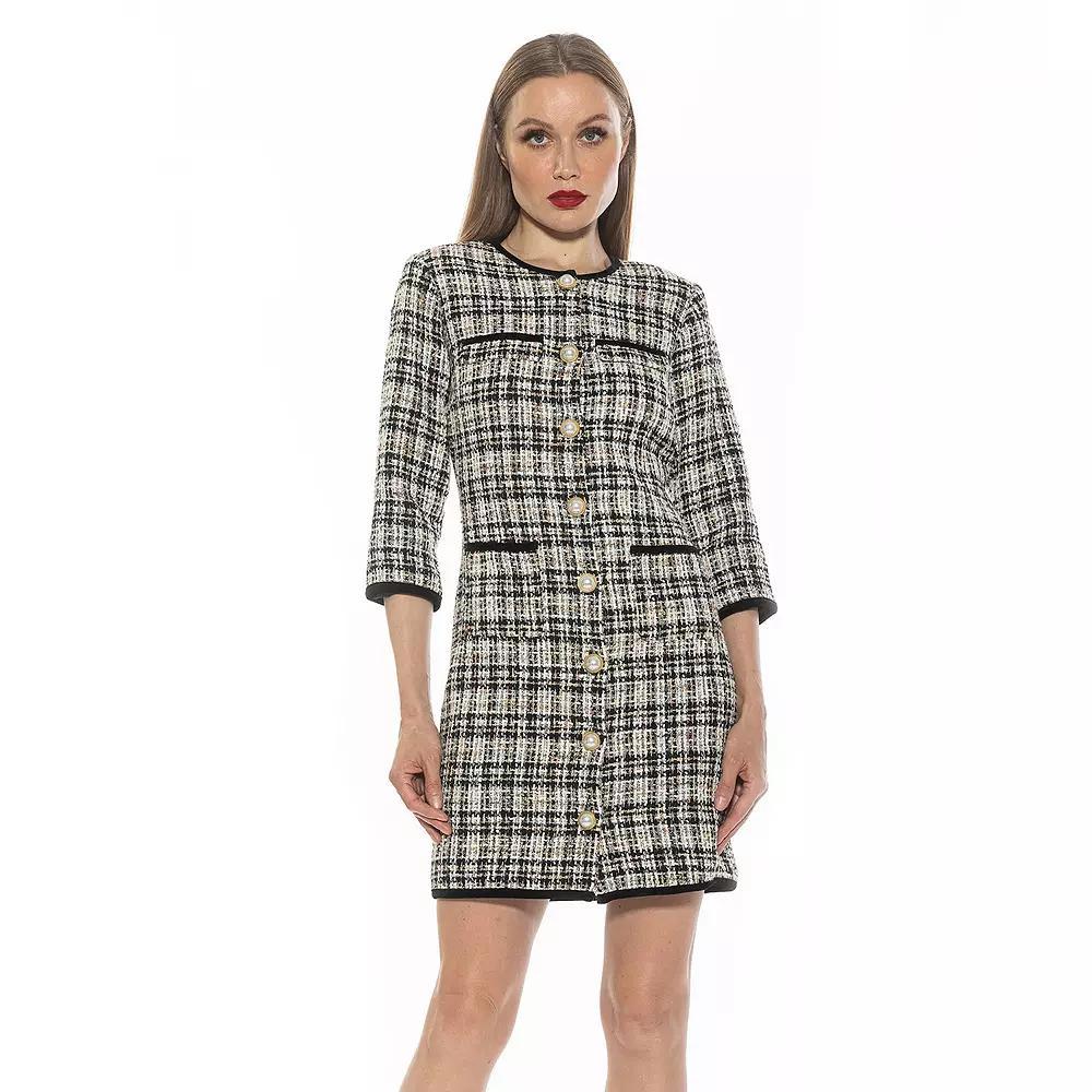 Women's ALEXIA ADMOR Kairo Tweed Dress, Size: 10, Multi Tweed Product Image