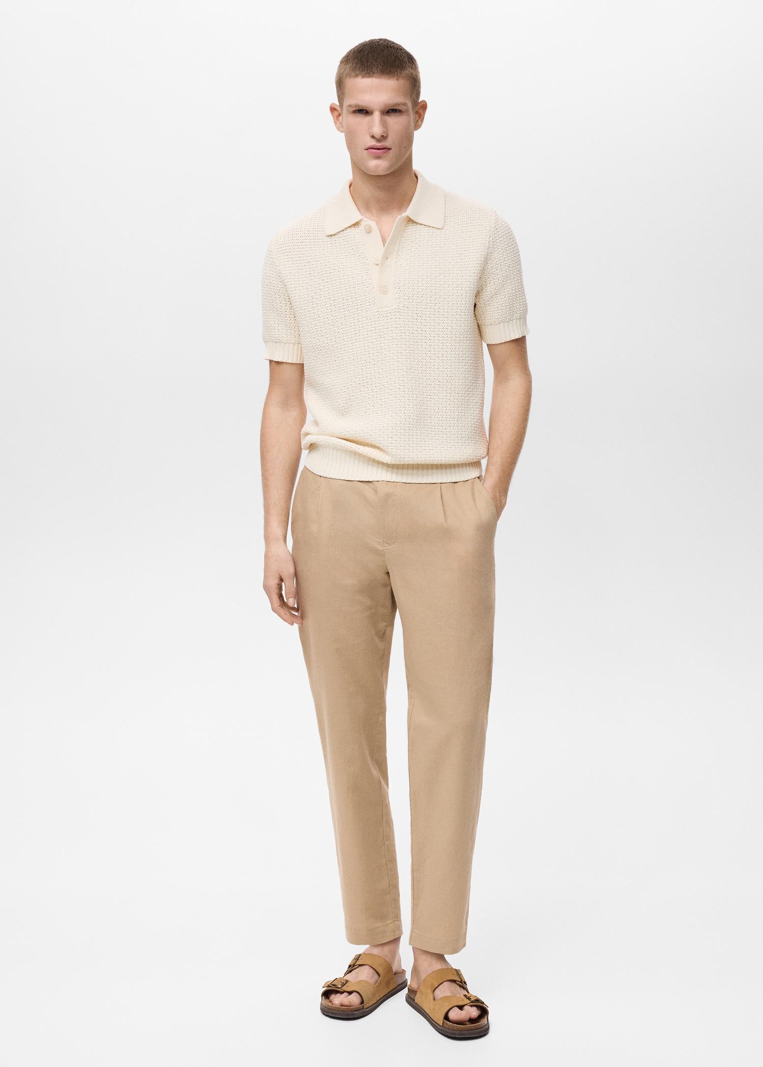 Slim-fit trousers with drawstring - Men | MANGO USA Product Image