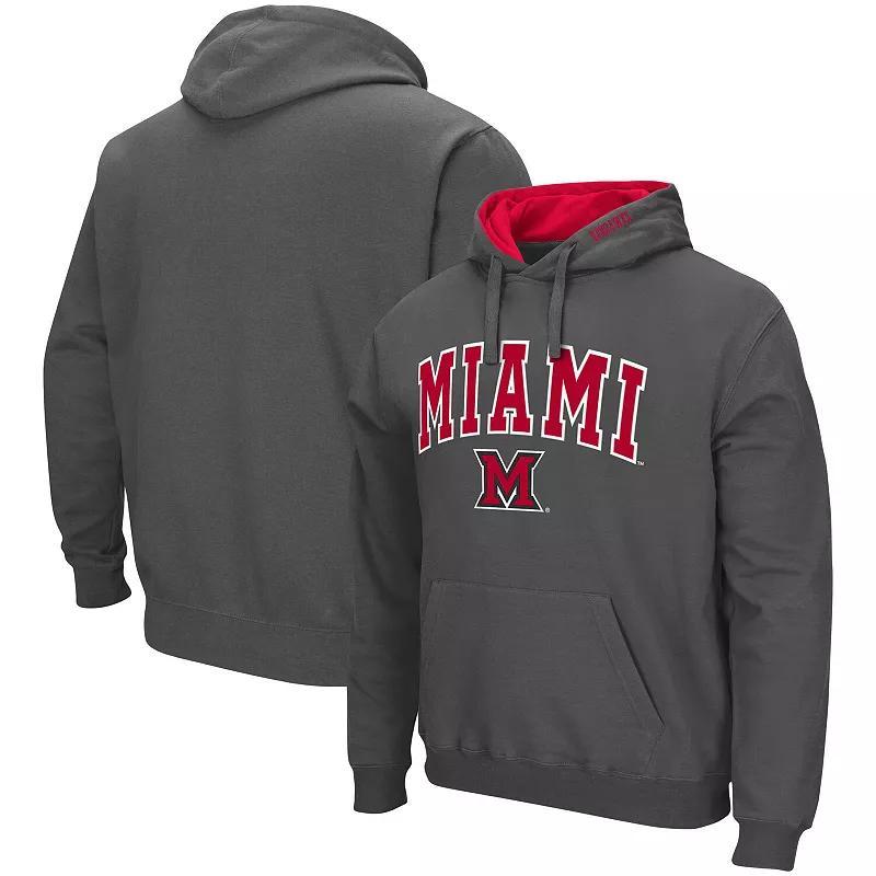 Men's Colosseum Charcoal Michigan Wolverines Arch & Logo 3.0 Pullover Hoodie, Size: 5XL Product Image