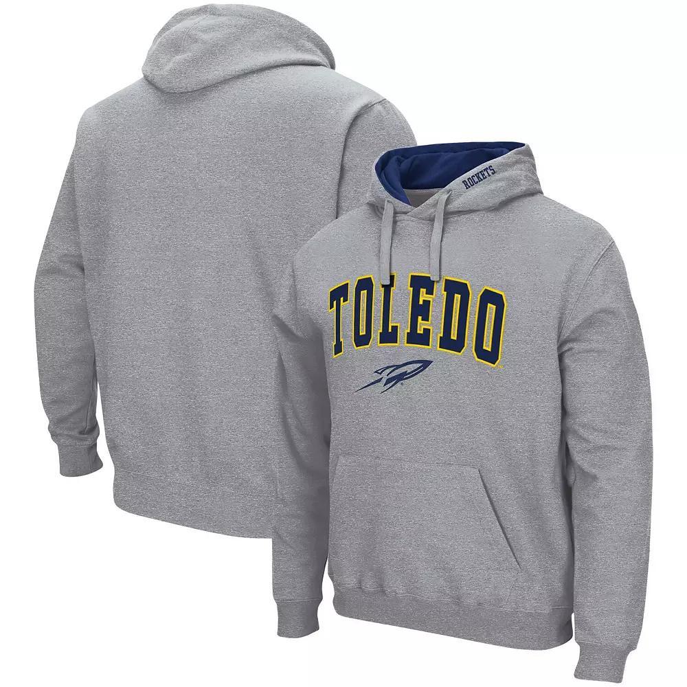 Men's Colosseum Heathered Gray Toledo Rockets Arch and Logo Pullover Hoodie, Size: Small, Tol Grey Product Image