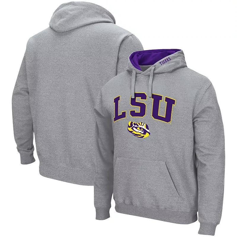 Men's Colosseum Heathered Gray Toledo Rockets Arch and Logo Pullover Hoodie, Size: Small, Tol Grey Product Image
