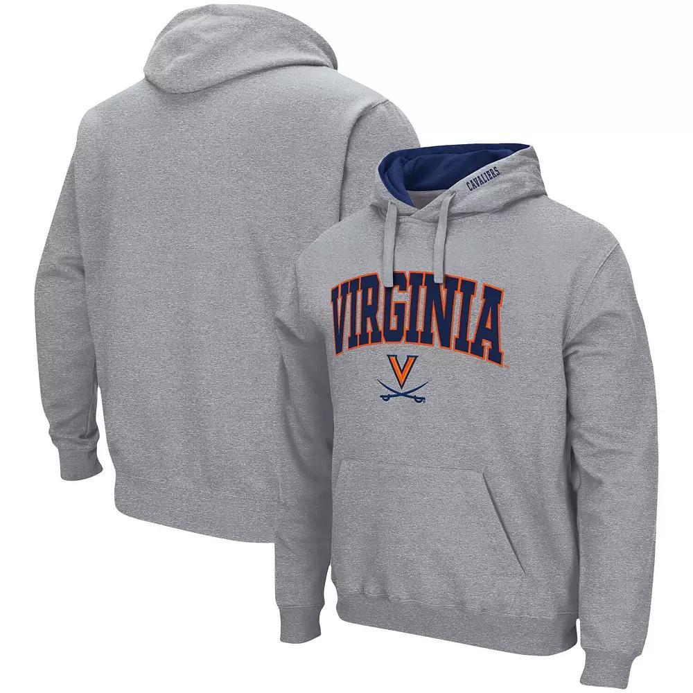 Men's Colosseum Heather Gray Virginia Cavaliers Arch & Logo 3.0 Pullover Hoodie, Size: XL, Grey Product Image