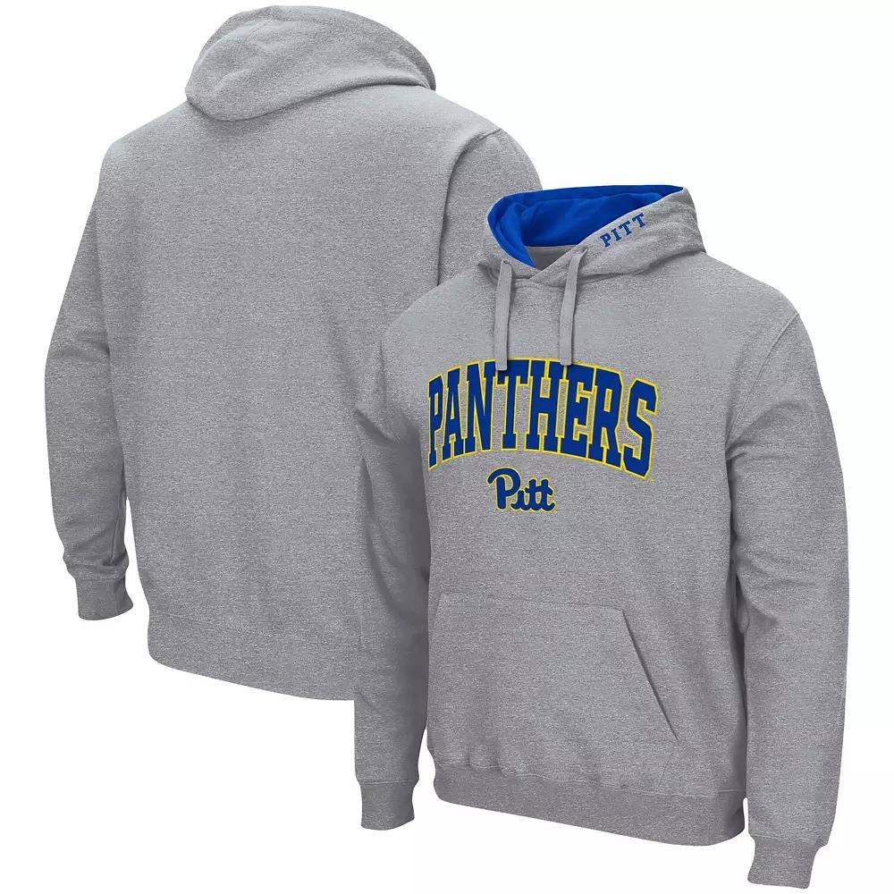 Men's Colosseum Heather Gray Pitt Panthers Arch & Logo 3.0 Pullover Hoodie, Size: 2XL, Grey Product Image